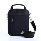 Сумка мужская на молниях RISE, длинный ремень, цвет чёрный - Фото 1