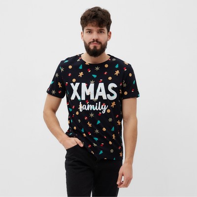 Футболка мужская KAFTAN "Xmas family" р.48, черный