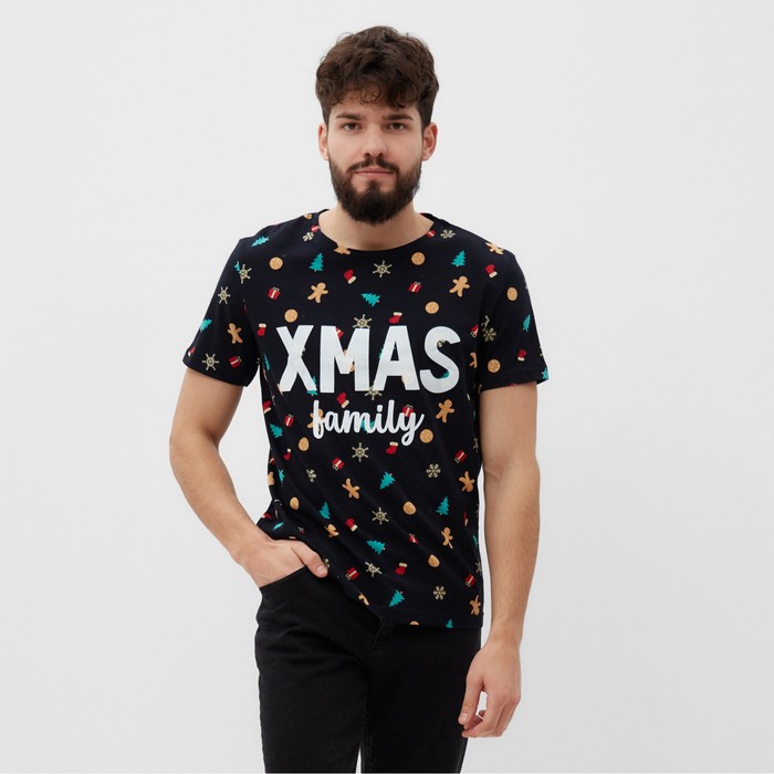 Футболка мужская KAFTAN "Xmas family" р.54, черный