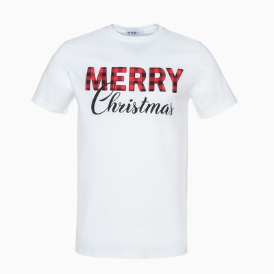 Футболка мужская KAFTAN «Merry Christmas» размер 48, белый