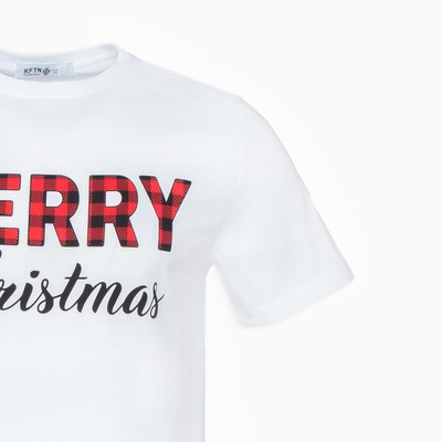 Футболка мужская KAFTAN «Merry Christmas» размер 48, белый
