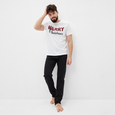 Футболка мужская KAFTAN «Merry Christmas» размер 48, белый
