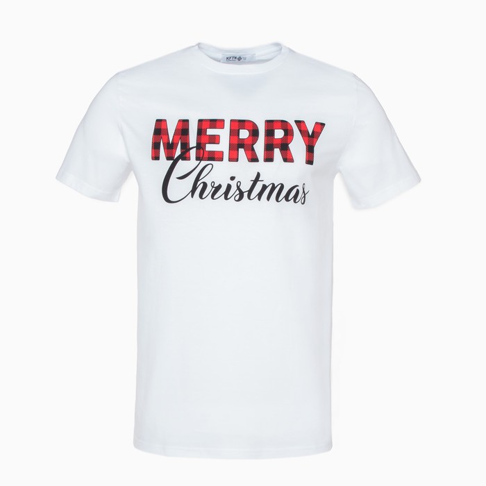 Футболка мужская KAFTAN «Merry Christmas» размер 50, белый