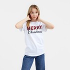 Футболка женская KAFTAN "Merry Christmas" р. 48-50, белый - фото 24628320