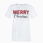 Футболка женская KAFTAN "Merry Christmas" р. 48-50, белый - фото 24628321