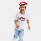 Футболка детская KAFTAN "Merry Christmas" , размер 30 (98-104), цвет белый - Фото 2