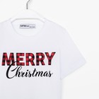 Футболка детская KAFTAN "Merry Christmas" , размер 32 (110-116), цвет белый 7825764 - фото 13108451