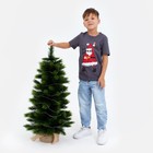 Футболка детская KAFTAN "Xmas family" , размер 36 (134-140), цвет серый - Фото 2