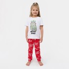 Пижама детская для девочки KAFTAN "MEOWY XMAS" р.30 (98-104) - фото 9869740