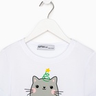 Пижама детская новогодняя: футболка, брюки, KAFTAN MEOWY XMAS, рост 98-104 см - Фото 9