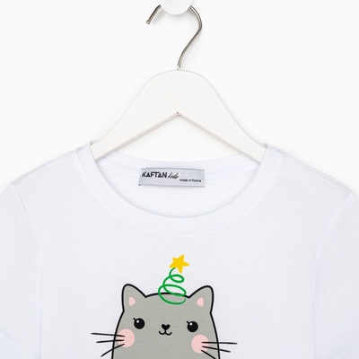 Пижама новогодняя детская KAFTAN «MEOWY XMAS» размер30 (98-104)