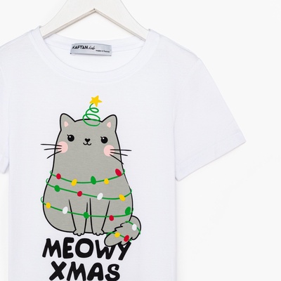 Пижама новогодняя детская KAFTAN «MEOWY XMAS» размер30 (98-104)