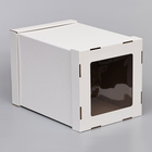 Коробка под торт, с ПВХ окном, белая, 30×30×45 см - Фото 3