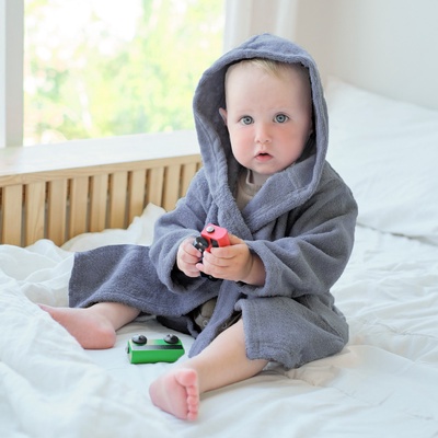 Халат махровый детский «Экономь и Я», размер 30, хлопок 100%, 320 г/м², серый