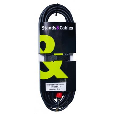 Микрофонный кабель STANDS & CABLES MC - 085XJ распаянный 5 м. Разъемы: XLR папа - Jack 6,3 мм. Моно