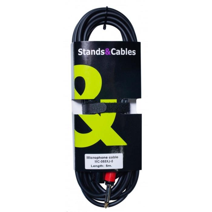 Микрофонный кабель STANDS & CABLES MC - 085XJ распаянный 5 м. Разъемы: XLR папа - Jack 6,3 мм. Моно - Фото 1