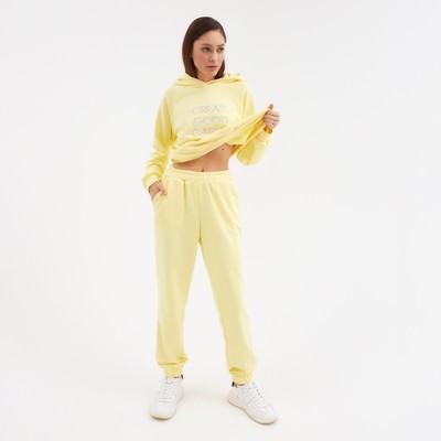 Костюм женский (толстовка, брюки) MIST Create, размер 40-42, жёлтый