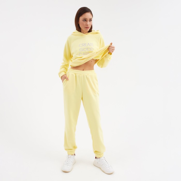 Костюм женский (толстовка  и брюки) MIST Create, р. 48-50, желтый - Фото 1