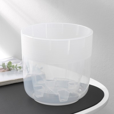 Кашпо для цветов со вставкой «Линель», 4.5 л, d=19 см, h=19 см, прозрачное