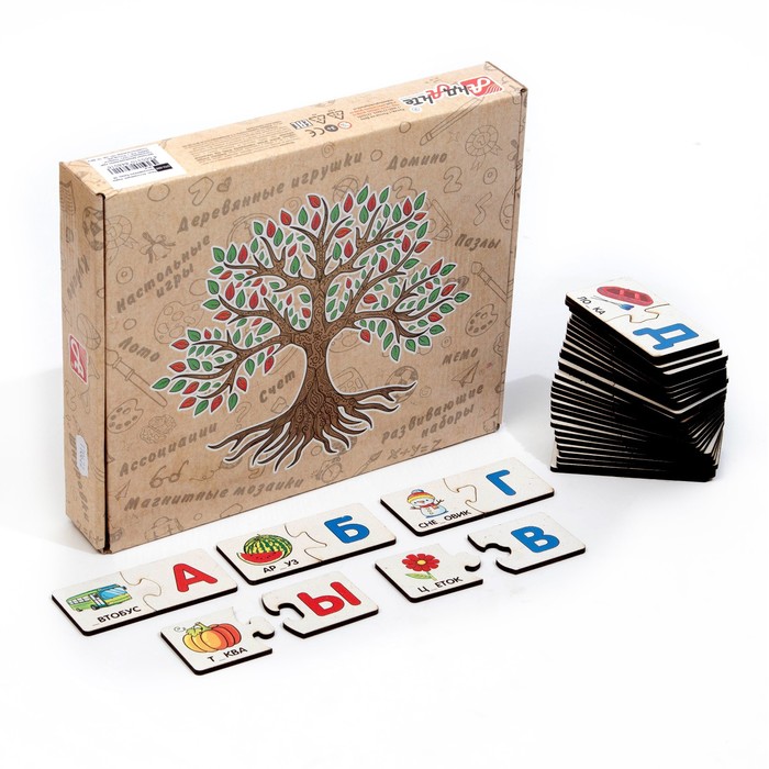 Пазл. Ассоциации. «Ищем пропущенную букву» 66 больших элементов, развивающая игра - Фото 1