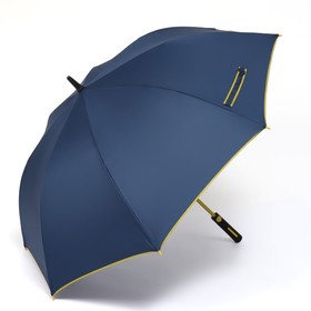 Зонт - трость полуавтоматический «Кант», 8 спиц, R = 60 см, ветроустойчивый, цвет синий/жёлтый