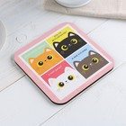 Подставка под горячее квадратная «Коты», 15×15 см - Фото 2