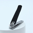 Кусачки-книпсер педикюрные, силиконовая ручка, 8,2 × 2 см, цвет чёрный - Фото 2