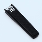 Кусачки-книпсер педикюрные, силиконовая ручка, 8,2 × 2 см, цвет чёрный - Фото 5