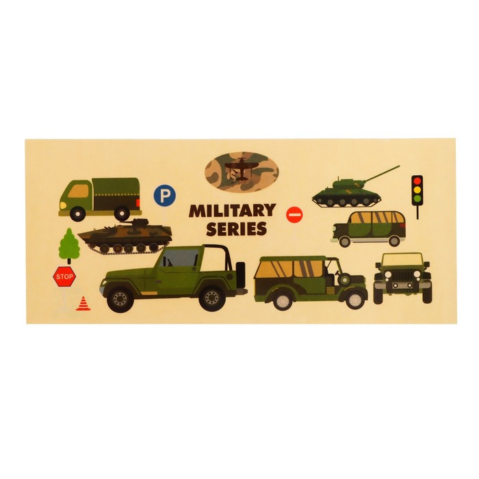 Набор игровой «Военная техника», машинки 12 штук, дорожные знаки, игровое поле - фото 1885426220