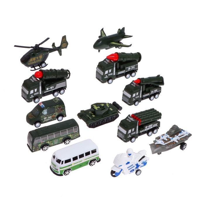 Набор игровой «Военная техника», машинки 12 штук, дорожные знаки, игровое поле - фото 1885426222