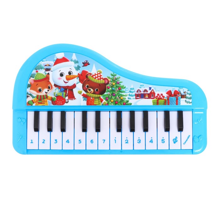 Музыкальное пианино «Волшебного Нового года!», звук, цвет синий - фото 1888371941