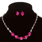 Набор 2 предмета: серьги, колье «Раманио», цвет малиновый - Фото 1