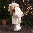 Дед Мороз "В пушистой шубе, посохом и мешком" 47 см, белый - фото 3878127