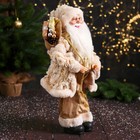 Дед Мороз под ёлку «Зимнее волшебство. Новогодняя игрушка в колпачке, с подарком», 47 см, бело-золотой - Фото 2