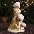 Снегурочка "В муфте с меховыми бомбошками" 43 см, золотисто-белый - фото 26979601