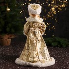 Снегурочка "В муфте с меховыми бомбошками" 43 см, золотисто-белый - фото 26979602