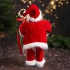 Дед Мороз " В кафтане с мехом и узорным посохом" 30 см, бело-красный - Фото 3