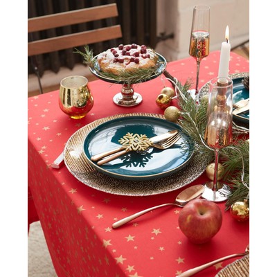 Скатерть новогодняя «Этель» Gold stars, 149×300± 3 см, 100% хлопок, 190 г/м²