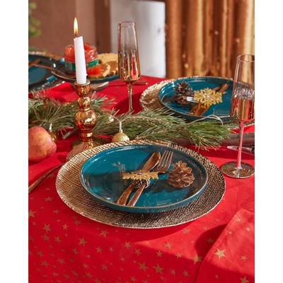 Скатерть новогодняя «Этель» Gold stars, 149×300± 3 см, 100% хлопок, 190 г/м²