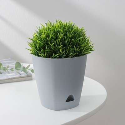 Горшок для цветов с прикорневым поливом Amsterdam, 0.65 л, d=11 см, h=10.7 см, серый