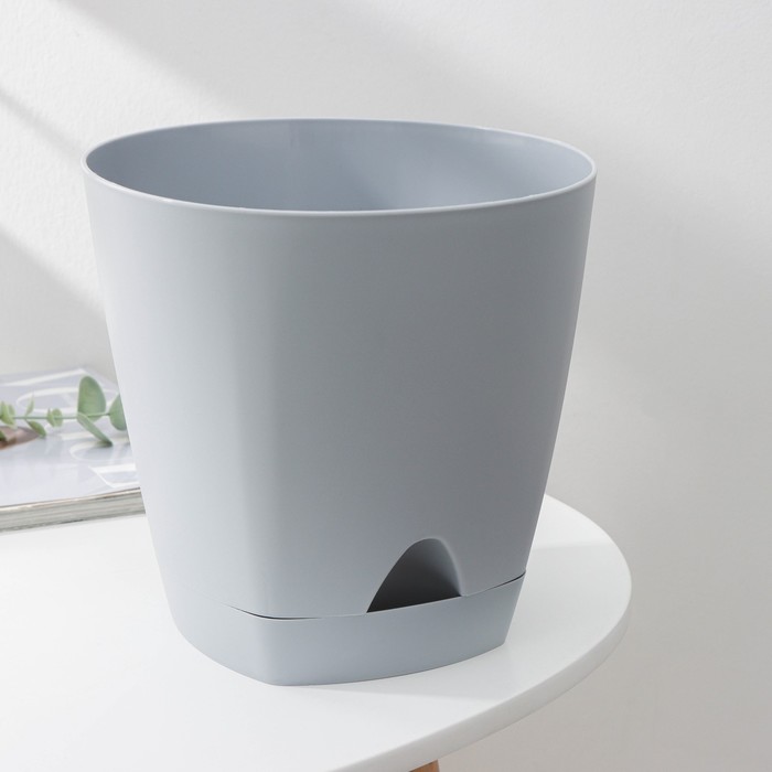 Горшок для цветов с прикорневым поливом Amsterdam, 4 л, d=20 см, h=19 см, серый - Фото 1