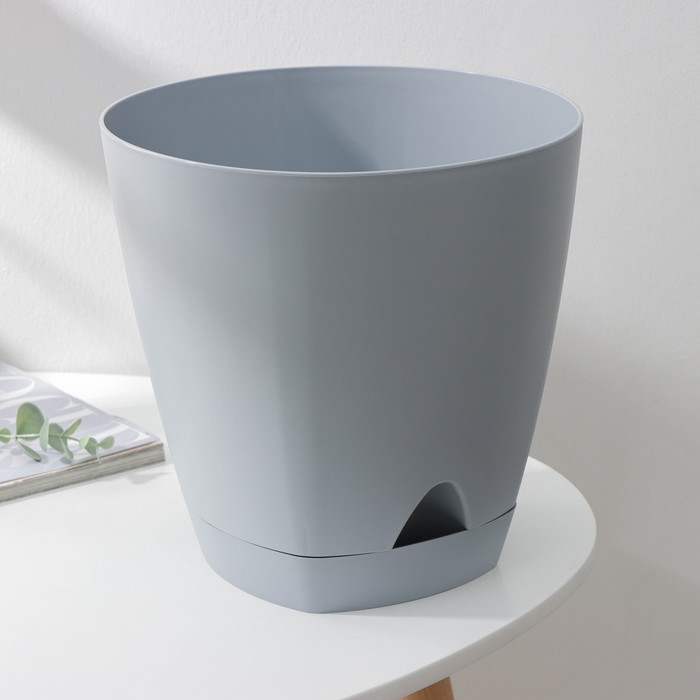Горшок для цветов с прикорневым поливом Amsterdam, 8 л, d=25 см, h=24.4 см, серый - Фото 1