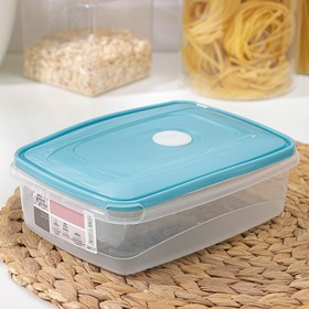 Контейнер для продуктов Micro Top Box, 1,3 л, 20×15×6,5 см, прямоугольный, цвет голубой
