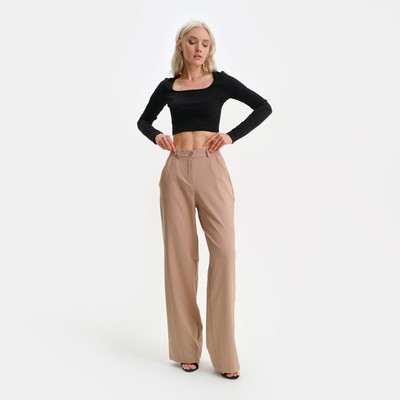 Брюки прямые женские MIST, размер 42, бежевые