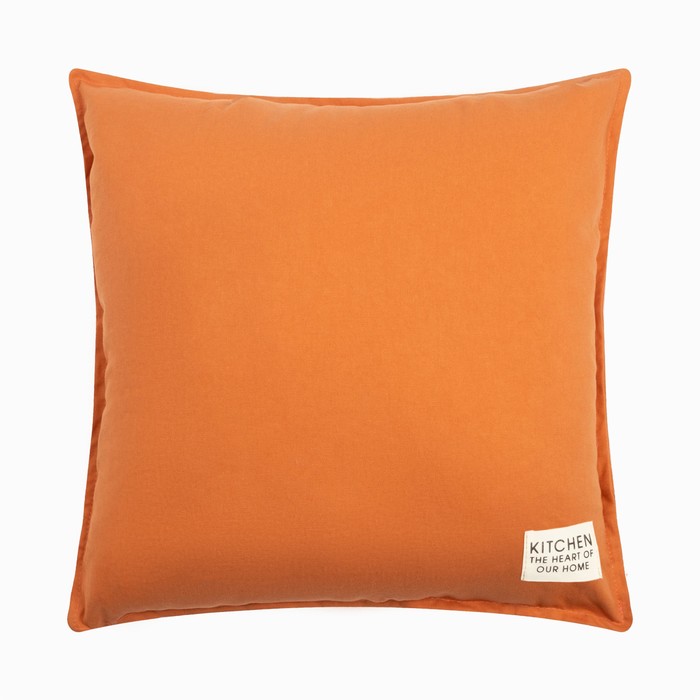 Подушка Этель, 45х45+1 см, оранжевый, 100% хлопок - Фото 1