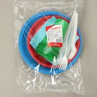 Набор пластиковой одноразовой посуды Не ЗАБЫЛИ! «Светофор», тарелки d=20,5 см, d=17 см, стаканы, вилки, ножи, салфетки, цвет микс - Фото 10