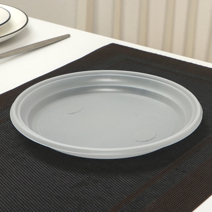 Набор одноразовых тарелок, d=20,5 см, цвет белый, в наборе 10 шт - Фото 1