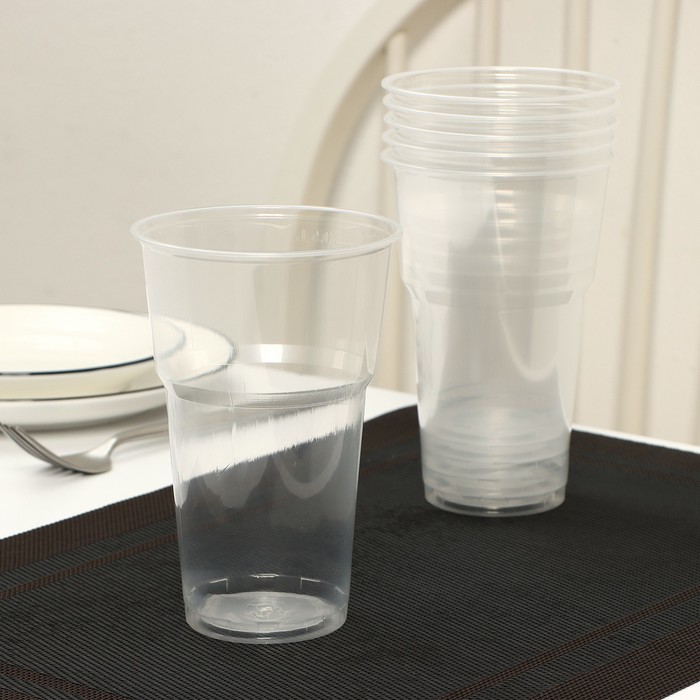 Набор пластиковых одноразовых стаканов Не ЗАБЫЛИ! «Факел», 500 мл, цвет прозрачный, в наборе 6 шт - Фото 1