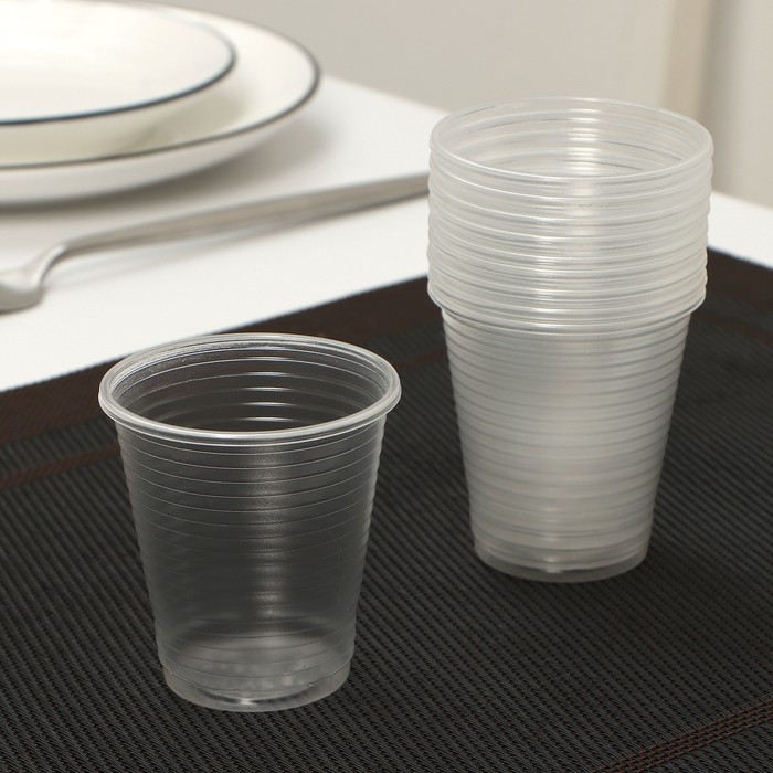 Набор пластиковых одноразовых стаканов Не ЗАБЫЛИ! «По-пятьдесят», 100 мл, цвет прозрачный, в наборе 10 шт - Фото 1