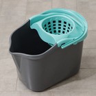 Ведро с отжимом МОП Grenada, 13 л, 39×27×27,8 см, цвет серый, голубой - фото 31507459